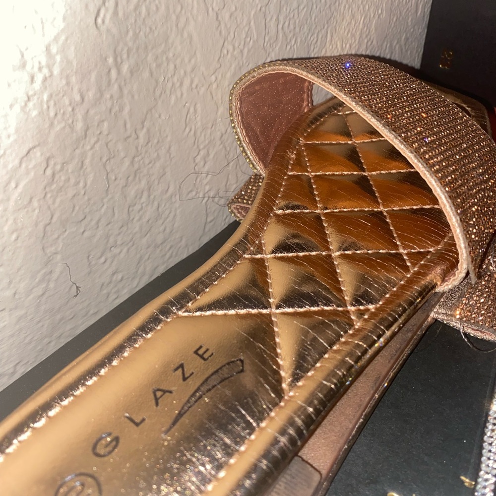 Gold Rhinestone sandals - Picture 2 of 2